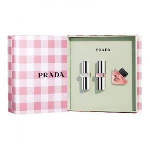 Ограниченная серия набор двойная помада+пробник парфюма легко растушевывающая помада выравнивающая тон кожи 3.8g+3.8g+7ml PRADA