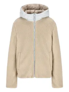 Куртка из плюшевого флиса с капюшоном Herno Kids, нейтральный