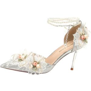 QITUMAUL Серебряные лодочки на шпильке с узким каблуком, цвет Silver[Heel Height 8.5cm]