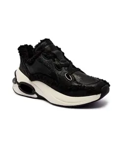 Кожаные кроссовки в тонах Michael Kors, черный