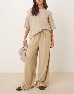 Брюки ASOS DESIGN из льняной смеси цвета мокко