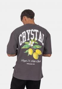 Футболка с принтом CLUB CRYSTAL PARIS, серый