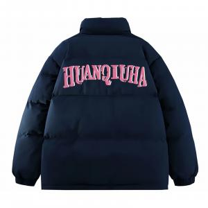 Пуховик Unisex Stand Collar Thickened Padded Puffer Jacket HUANQIU, темно-синий