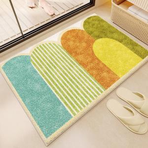 Budis Ковер 40х60 см для прихожей/ванной, абсорбирующий, с геометрическим дизайном, нескользящий, набор из 2 штук