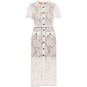 Платье миди Self portrait с кружевом и пуговицами Self-portrait, белый