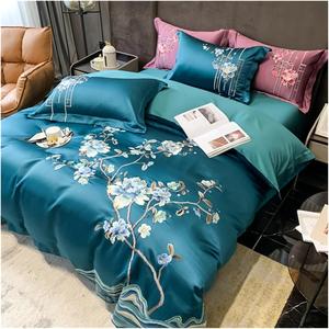 UWYTGF Комплект постельного белья Precision Brocade из египетского хлопка с цветочной вышивкой в китайском стиле