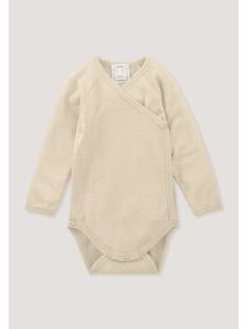 Hessnatur Боди с длинными рукавами и запахом, песочного цвета