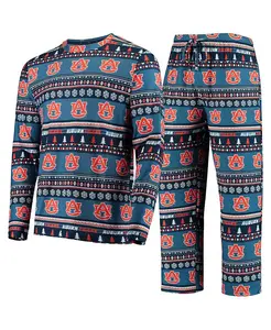 Мужской комплект из трикотажного свитера с длинным рукавом и брюк "Ugly Sweater" Auburn Tigers в темно-синем цвете Concepts Sport