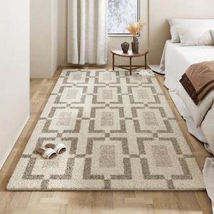 AOVOC Ковер 140х200 см для спальни/гостиной в стиле ваби-саби, искусственная овчина, простой напольный коврик