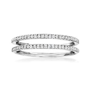 Комплект украшений с бриллиантами Ross-Simons: 2 кольца из стерлингового серебра Ross-Simons, белый