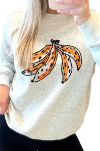 Свитшот Beaded Bananas в сером меланже Le Superbe, серый