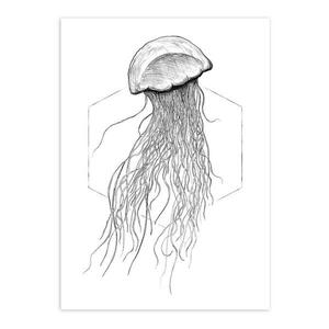 Фреска Komar Jellyfish, 50x70x0,1 см цвет weiß/schwarz
