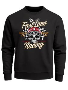 Neverless Свитшот 'Racing Skull' в черном цвете