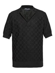 Поло с узором DG от Dolce & Gabbana, черный