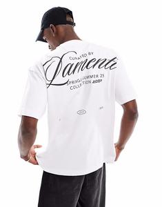 Футболка свободного кроя с рисунком на спине белого цвета Cotton On