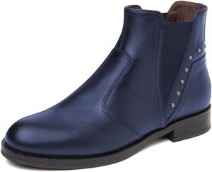 Женские ботильоны XYD с округлым носком, резинкой по бокам, низким плоским каблуком и заклепками, повседневная рабочая обувь, Navy