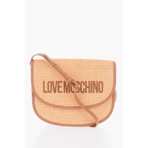 Сумка через плечо LOVE Rafia с отделкой из искусственной кожи Moschino, бежевый