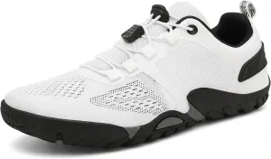 Мужские походные кроссовки Легкие дышащие кроссовки для трейлраннинга Противоскользящие уличные кроссовки Сетчатые спортивные кроссовки для весны и лета Для тренировок, походов, путешествий и повседневной носки Qacksv, белый