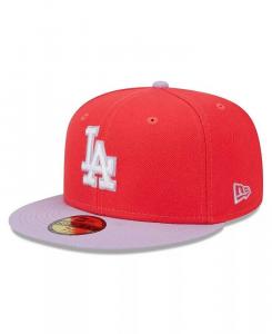 Мужская красно-лавандовая двухцветная шляпа Los Angeles Dodgers Spring Color 59FIFTY New Era, красный