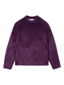 Джемпер с пушистой вязкой и круглым вырезом Sunnei, фиолетовый