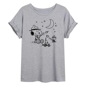 Детская футболка большого размера с рисунком Peanuts Camping Licensed Character