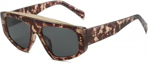 Роскошные панк-солнцезащитные очки «кошачий глаз» для женщин и мужчин, дизайнерские солнцезащитные очки, модные черные очки 492 Melrose, Leopard Grey