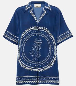 Шелковая рубашка с принтом Oceane Alémais, синий
