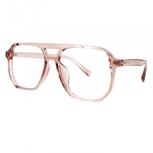 MUZU Авиаторские очки унисекс прозрачные, Brown translucent C09 with 0 degree anti-blue light lenses