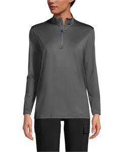 Мужской пуловер унисекс Rapid Dry с застежкой-молнией на четверть длины Lands' End, Soapstone