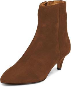 Женские низкие ботильоны Miss Left с закрытым заостренным носком, боковой молнией, короткие ботинки на каблуке-кирпичике, повседневные, для офиса, свиданий и вечеринок, размер 4-16 US, Brown