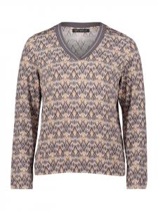 Блузка-рубашка с V-образным вырезом серо-бежевого цвета Betty Barclay