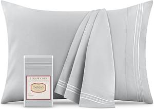 Mellanni Наволочки, комплект 2 шт, размер 51x76 см, застежка-конверт, охлаждающие, очень мягкие, светло-серый