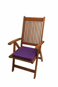 Подушка на стул 40х40 см ComfySeat - подушка на сиденье с лентами/бантом, 9-кратная стежка - для дома и улицы, цвет: зеленый в клетку, комплект: 2 шт. Setgarden, фиолетовый