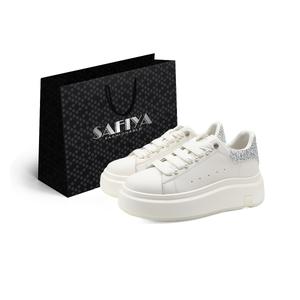 Низкие женские скейтерские туфли SAFIYA, экрю/серебряный