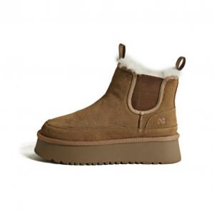 Женские короткие зимние ботинки с термо-абразивной защитой, увеличивающие рост и противоскользящее покрытие, каштанового цвета CHERRY&KALIKA, Chestnut