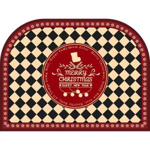 Dajiang Ковер 60х90 см для ванной/туалета в новогоднем стиле, из диатомита, водопоглощающий, быстросохнущий, нескользящий