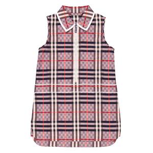 Burberry Girls Платье из стрейч-хлопка Pale Rose Checkerboard Carlotta с застежкой-молнией спереди