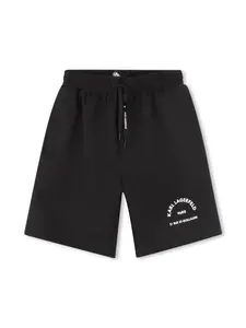 Плавки-шорты с логотипом KARL LAGERFELD KIDS, черный
