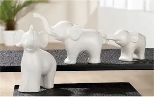 Фигурка животного GILDE "Трио слонов" 14х16,5х8 см, белый