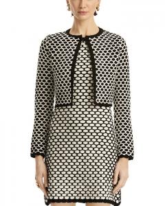 Жакет с пайетками "Honey Comb" вязаный Oscar de la Renta, черный