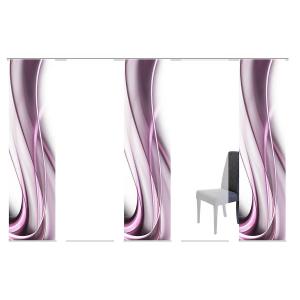 Раздвижная штора Home Wohnideen Onda, ткань - 60 х 245 см - ягодная - набор из 5 шт.