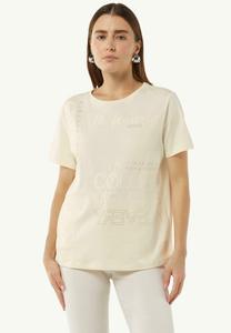 Футболка с принтом MODISCHES MIT FRONT comma casual identity, молочный