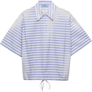 Поло в полоску из поплина PRADA, фиолетовый