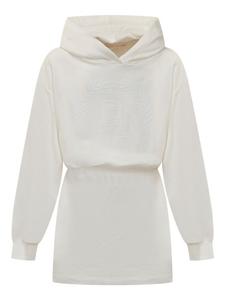 Платье Elisabetta Franchi La Mia Bambina с вышитым логотипом, белый