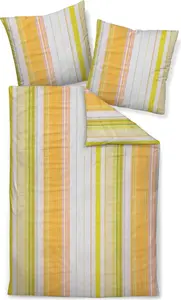 Комплект постельного белья Janine Design Mako-Soft-Seersucker 20152 TANGO Цвет: оранжевый, зеленый Размер: 155x200+80x80 Original Janine