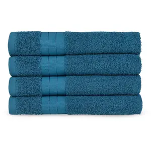 Полотенца Uni хлопок, вафельный фротте, кайма, 500 г/м², однотонные, без крепления Good Morning, Petrol