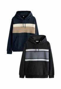 Худи Next COLOUR BLOCKING OVERHEAD 2 PACK, Navy Blue Neutral Stone Burgandy Red/Blue