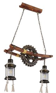 Подвесной светильник Globo, 62x20x110 см, прозрачный/натуральный/латунный