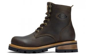 Мужские ботинки Dickies Martin кожаные с тисненым логотипом, темный кофе