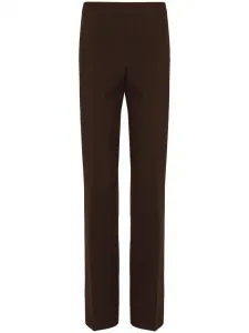Прямые брюки со складками Ferragamo, коричневый
